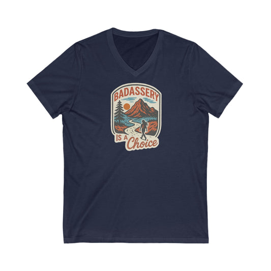 "Badassery Is A Choice" Women's Casual V-Neck Tee