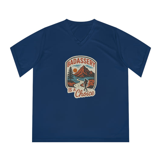"Badassery Is A Choice" Women's Activewear V-Neck Tee