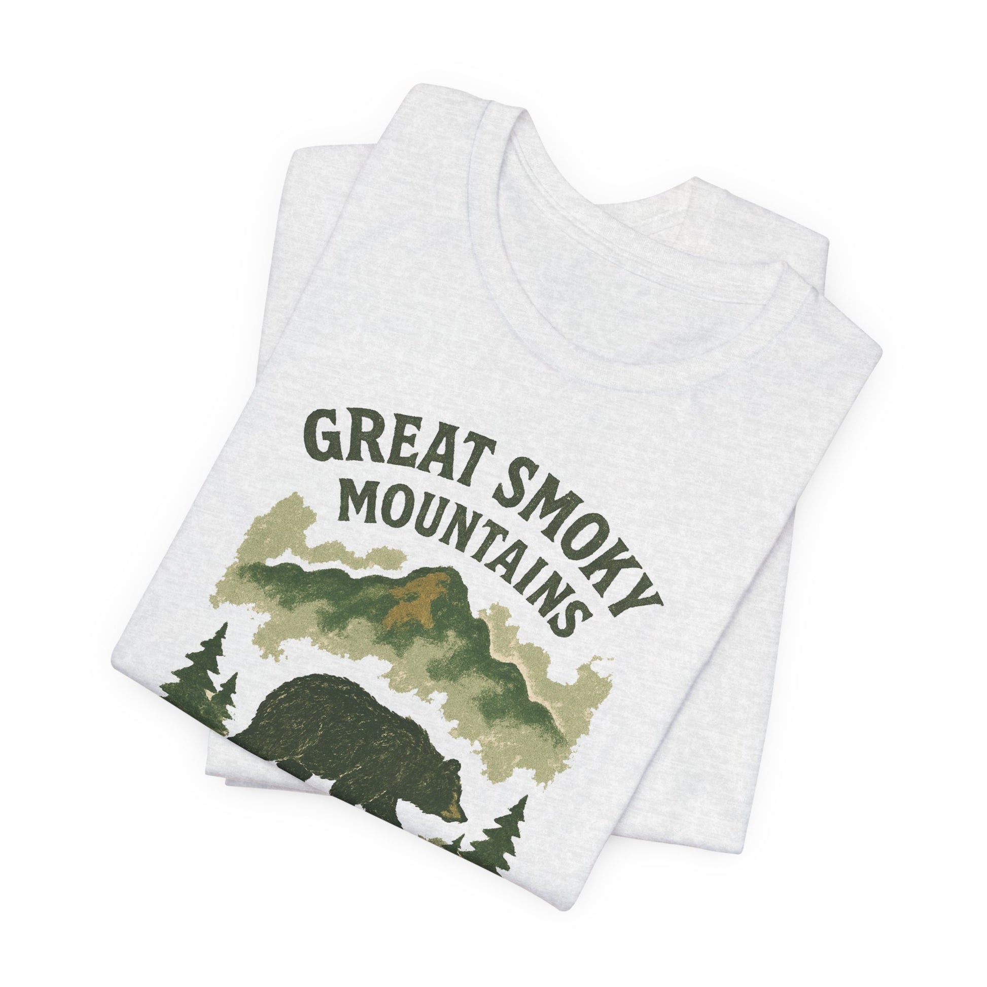 Ash Great Smoky Mountains National Park Men's Casual Tee - Folded