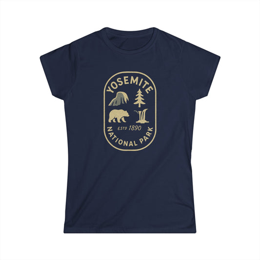 Navy Yosemite National Park Icon Women's Relaxed Fit Casual Tee