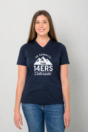 Colorado 14ers "58 Summits" Women's Activewear V-Neck Tee