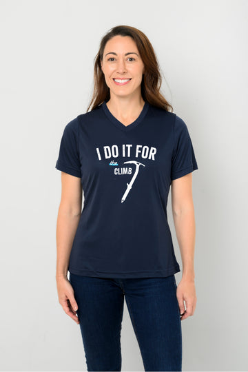 "I Do It For the Climb Axe" Aconcagua Women's Activewear V-Neck Tee
