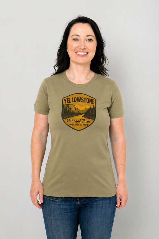 Yellowstone National Park Gallatin Canyon Women's Fitted Casual Tee
