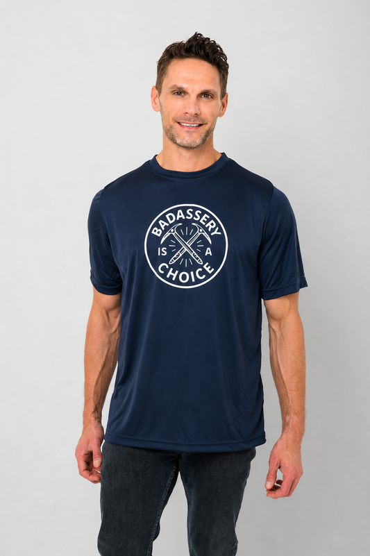 "Badassery Is A Choice" Emblem Men's Activewear Tee