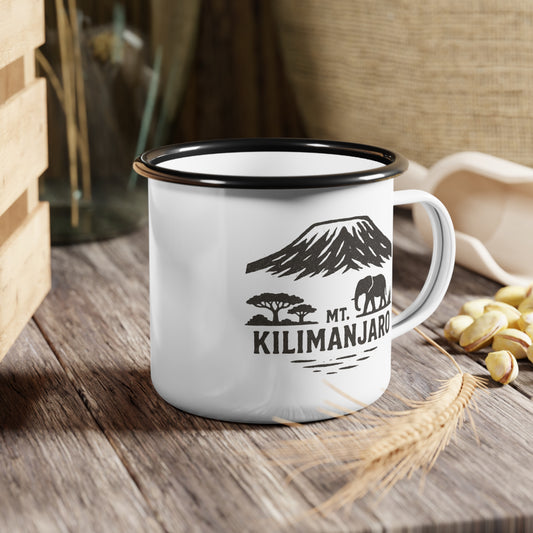 "Mount Kilimanjaro Landscape" Enamel Camp Cup