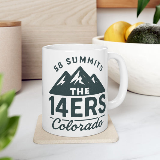 "Colorado 14ers 58 Summits" Ceramic Mug