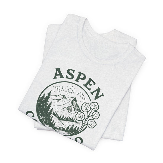 Aspen, Colorado Men's Casual Tee - Folded