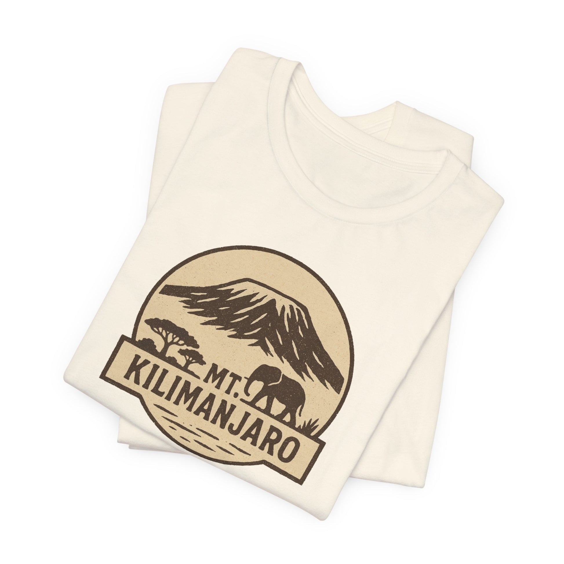 Mount Kilimanjaro Landscape Men's Casual Tee - Folded