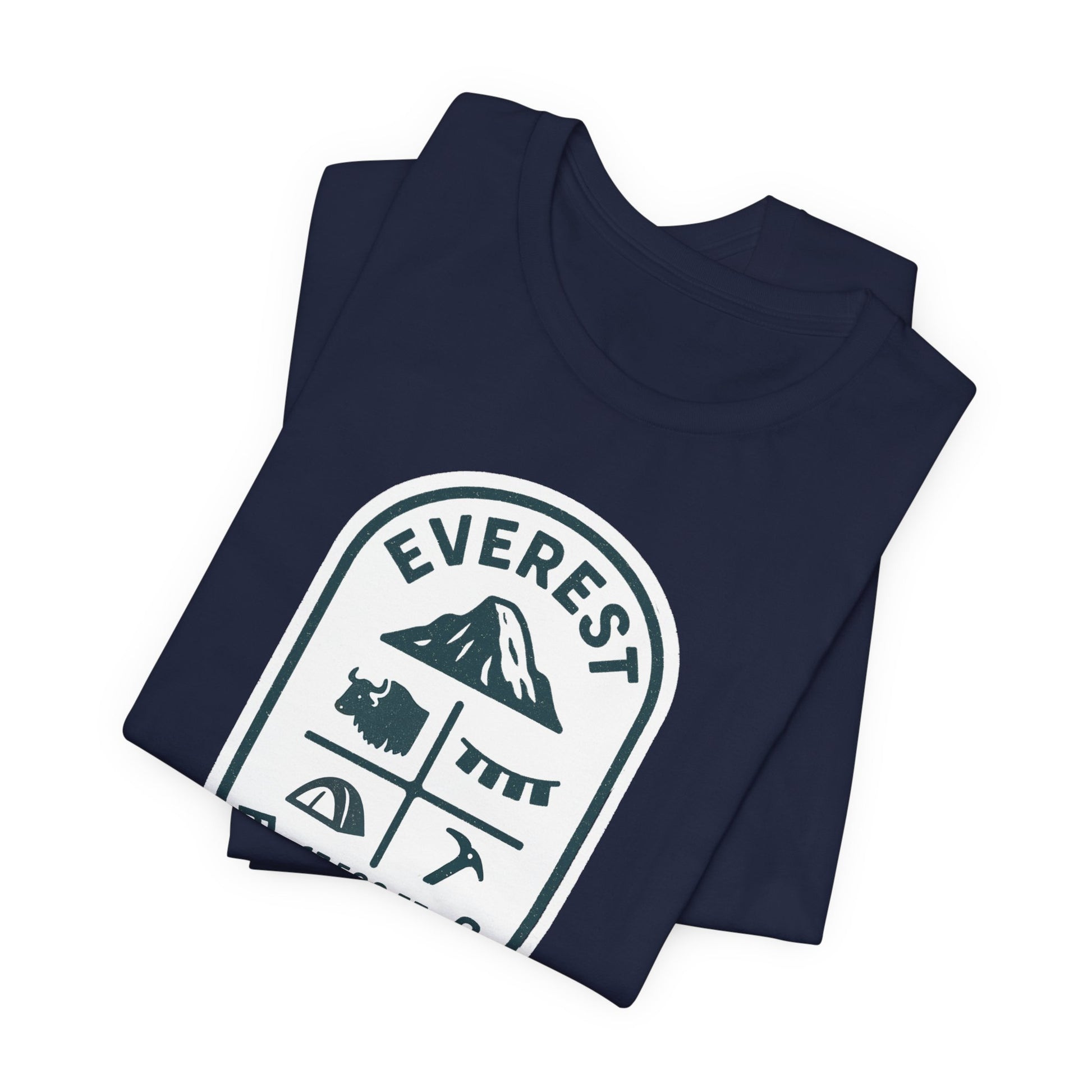 Navy Everest Base Camp Icon Men's Casual Tee - Folded