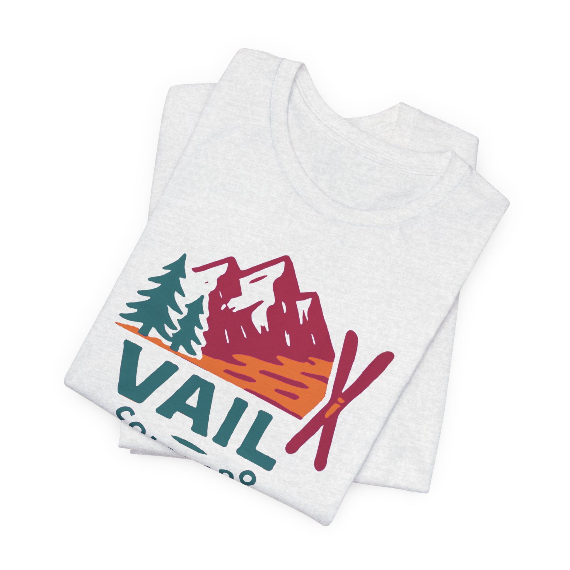 Vail, Colorado Men's Casual Tee - Folded