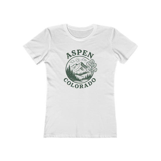 White Aspen, Colorado Women's Fitted Casual Tee