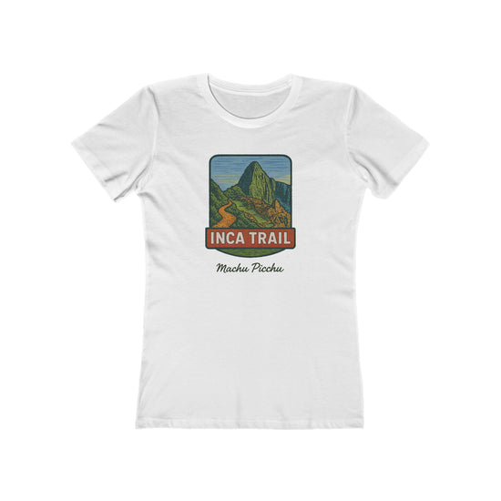 White Machu Picchu Inca Trail Women's Fitted Casual Tee