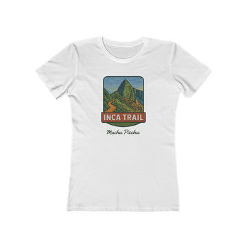 White Machu Picchu Inca Trail Women's Fitted Casual Tee