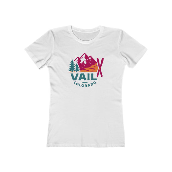 White Vail, Colorado Women's Fitted Casual Tee