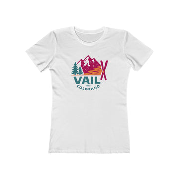 White Vail, Colorado Women's Fitted Casual Tee