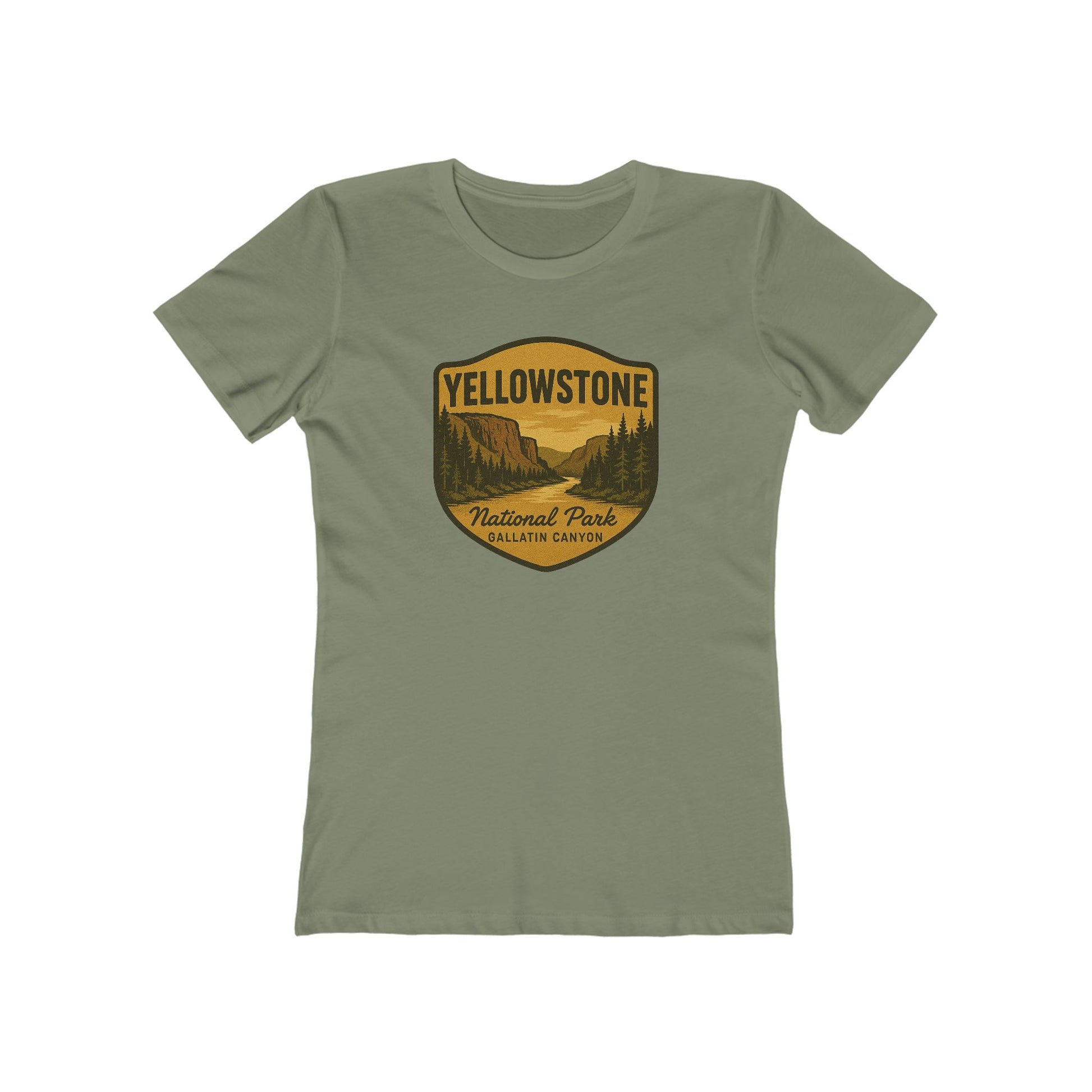 Yellowstone National Park Gallatin Canyon Women's Fitted Casual Tee